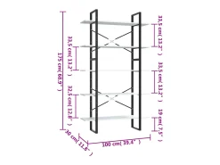 vidaxl Estante com 5 prateleiras 100x30x175cm derivados madeira^ Vitrina
