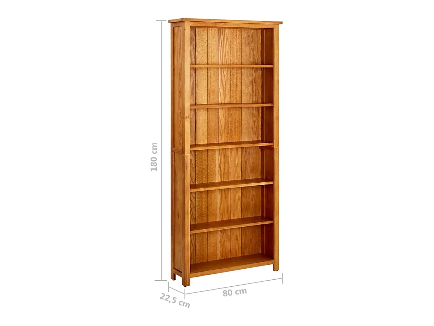 vidaxl Estante com 6 prateleiras 80x22,5x180cm madeira carvalho maciça^ Biblioteca