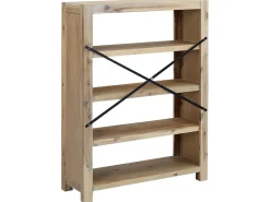 Biblioteca| Estante com 4 prateleiras 80x30x110 cm madeira de acácia maciça PT785101 Castanho