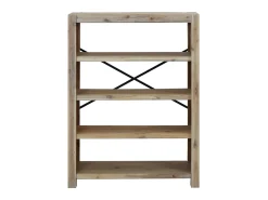 Biblioteca| Estante com 4 prateleiras 80x30x110 cm madeira de acácia maciça PT785101 Castanho