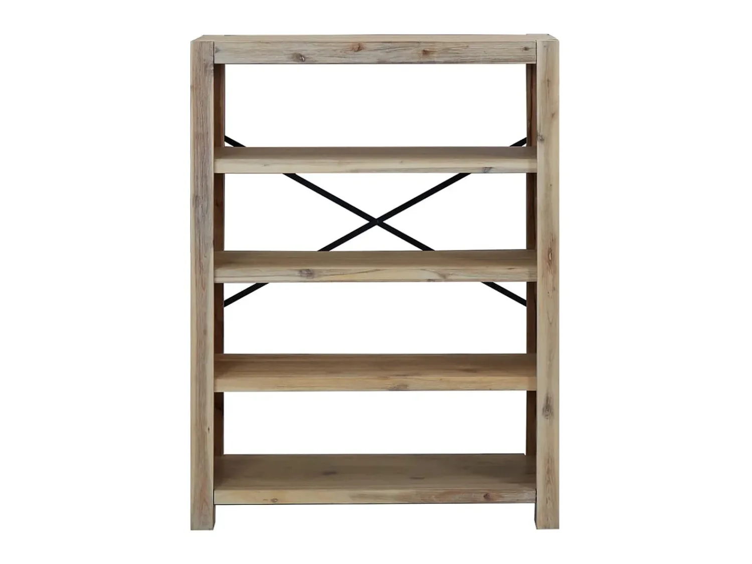 Biblioteca| Estante com 4 prateleiras 80x30x110 cm madeira de acácia maciça PT785101 Castanho