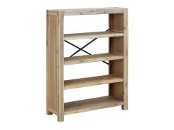 Biblioteca| Estante com 4 prateleiras 80x30x110 cm madeira de acácia maciça PT785101 Castanho