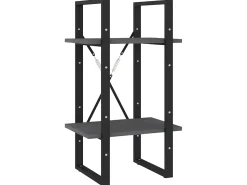 Estante com 2 prateleiras 40x30x70 cm pinho maciço PT595609 Cinzento