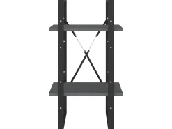 Estante com 2 prateleiras 40x30x70 cm pinho maciço PT595609 Cinzento
