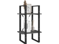 Estante com 2 prateleiras 40x30x70 cm pinho maciço PT595609 Cinzento