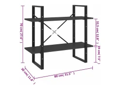 Vitrina*vidaxl Estante com 2 prateleiras 80x30x70 cm derivados madeira cinza Cinzento