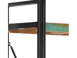 New vidaxl Estante com 5 prateleiras 60x30x180cm madeira recuperada maciça Castanho