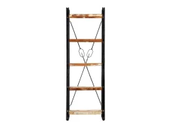 New vidaxl Estante com 5 prateleiras 60x30x180cm madeira recuperada maciça Castanho