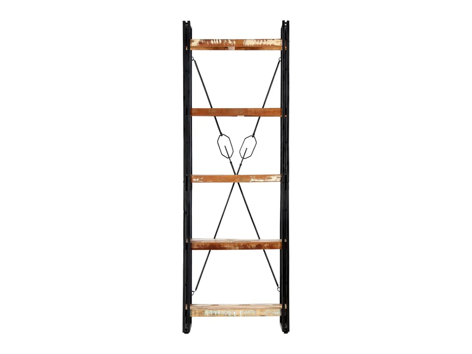 New vidaxl Estante com 5 prateleiras 60x30x180cm madeira recuperada maciça Castanho