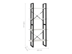 Vitrina*vidaxl Estante com 4 prateleiras 60x30x140 cm pinho maciço Branco