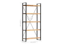 Vitrina|vidaxl Estante com 5 prateleiras 90x30x180cm madeira de acácia maciça Castanho