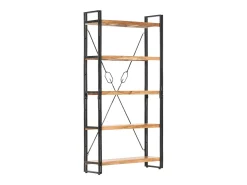 Vitrina|vidaxl Estante com 5 prateleiras 90x30x180cm madeira de acácia maciça Castanho