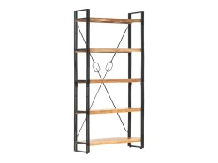 Vitrina|vidaxl Estante com 5 prateleiras 90x30x180cm madeira de acácia maciça Castanho