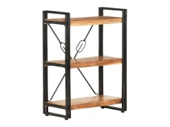 Biblioteca*vidaxl Estante com 3 prateleiras 60x30x80 cm madeira de acácia maciça Multicor