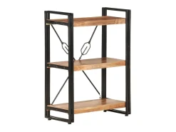 Biblioteca*vidaxl Estante com 3 prateleiras 60x30x80 cm madeira de acácia maciça Multicor