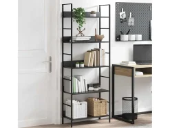 Vitrina|vidaxl Estante com 5 prateleiras derivados de madeira Preto