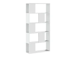 Estante com 5 prateleiras derivados de madeira PT237655 Branco
