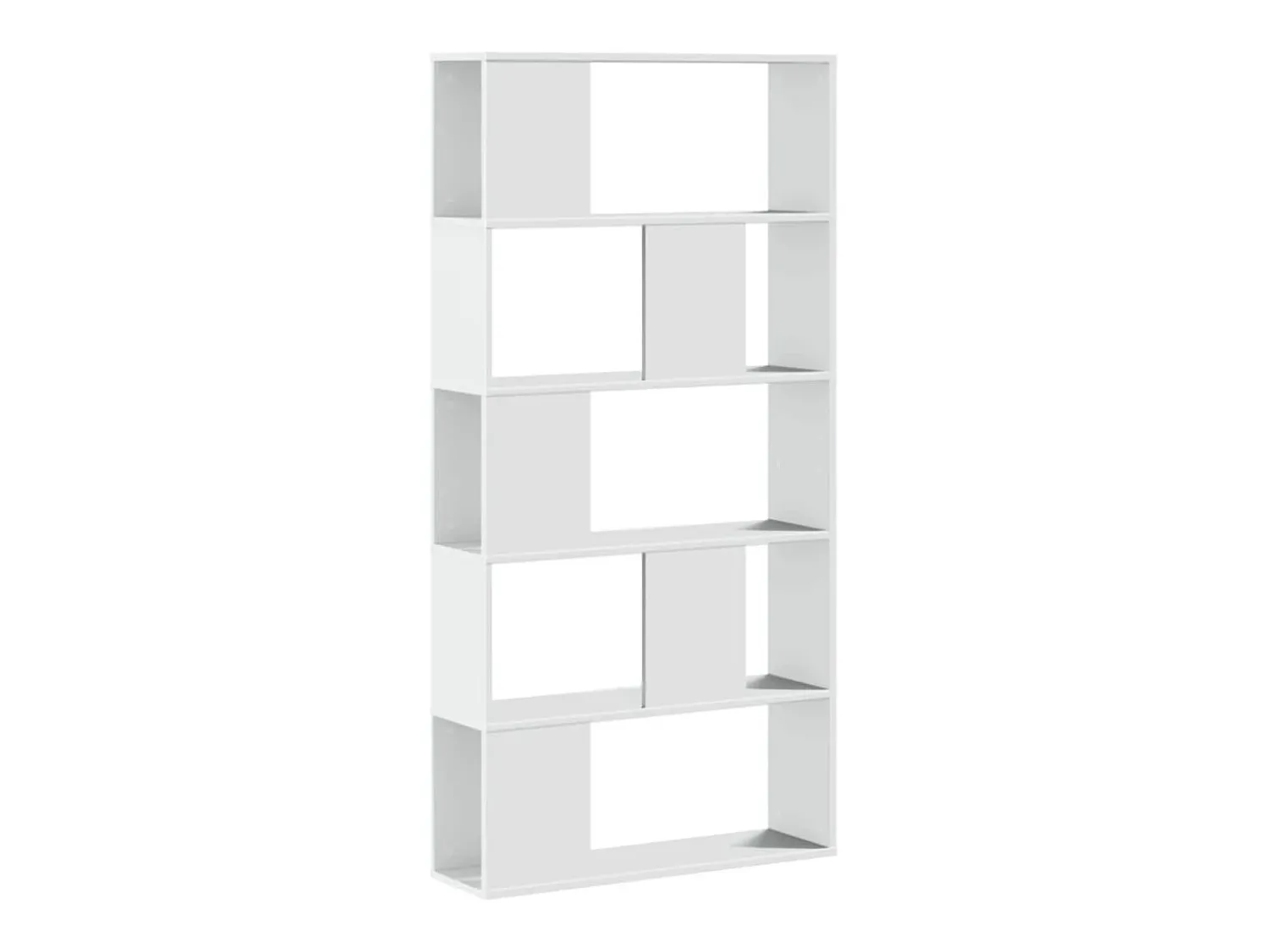 Estante com 5 prateleiras derivados de madeira PT237655 Branco