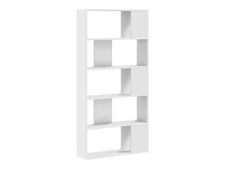 Estante com 5 prateleiras derivados de madeira PT237655 Branco
