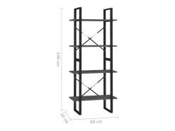 vidaxl Estante com 4 prateleiras 60x30x140 cm pinho maciço Cinzento