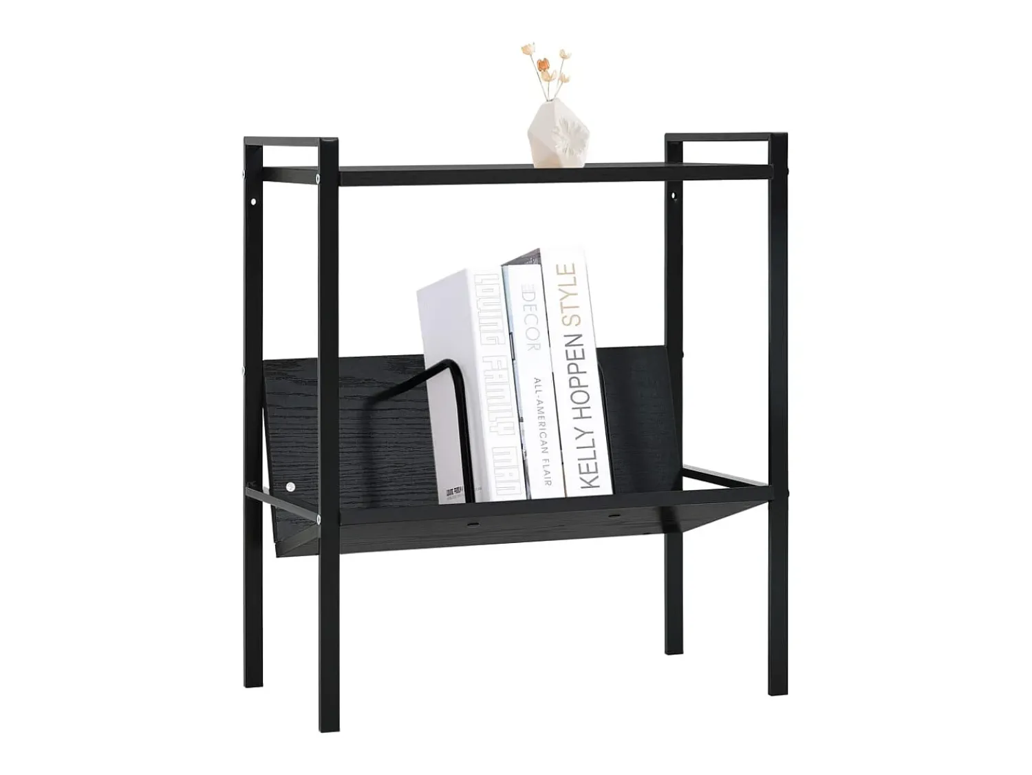 Clearance vidaxl Estante com 2 prateleiras derivados de madeira Preto