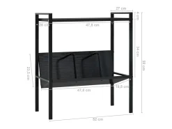 Clearance vidaxl Estante com 2 prateleiras derivados de madeira Preto