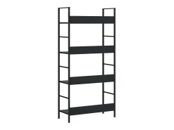 Vitrina*vidaxl Estante com 4 prateleiras derivados de madeira Preto