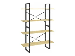 vidaxl Estante com 4 prateleiras 100x30x140 cm pinho maciço^ Vitrina