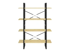 vidaxl Estante com 4 prateleiras 100x30x140 cm pinho maciço^ Vitrina