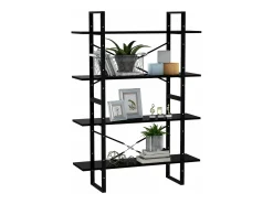Vitrina|vidaxl Estante com 4 prateleiras derivados de madeira Preto