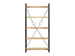 Discount Estante com 5 prateleiras 90x30x180cm madeira mangueira maciça PT852820 Castanho