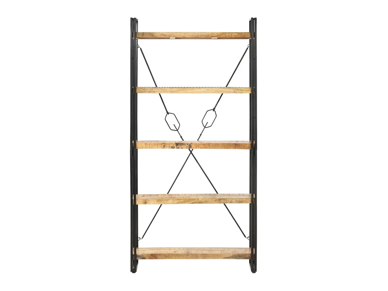 Discount Estante com 5 prateleiras 90x30x180cm madeira mangueira maciça PT852820 Castanho