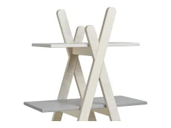 Biblioteca|Homifab Estante com 4 prateleiras brancas/cinzentas 80x146 cm Branco