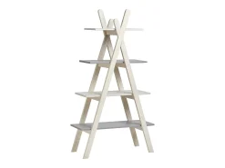Biblioteca|Homifab Estante com 4 prateleiras brancas/cinzentas 80x146 cm Branco