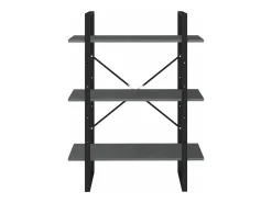 vidaxl Estante com 3 prateleiras 80x30x105 cm pinho maciço Cinzento