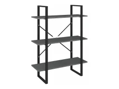 vidaxl Estante com 3 prateleiras 80x30x105 cm pinho maciço Cinzento