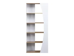 Vente-unique Estante com 5 prateleiras - Branco e Natural - JILORA Natural claro / Branco