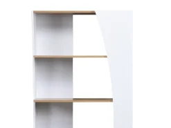 Vente-unique Estante com 5 prateleiras - Branco e Natural - JILORA Natural claro / Branco