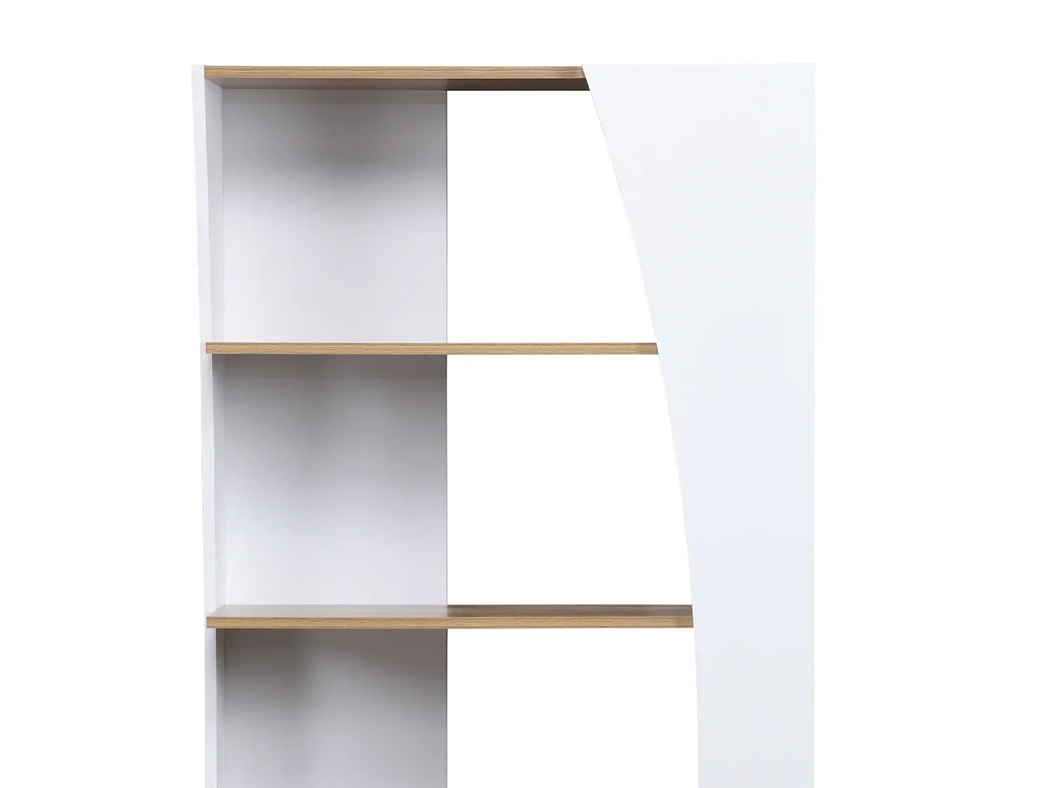 Vente-unique Estante com 5 prateleiras - Branco e Natural - JILORA Natural claro / Branco