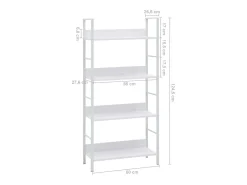 Best vidaxl Estante com 4 prateleiras derivados de madeira Branco