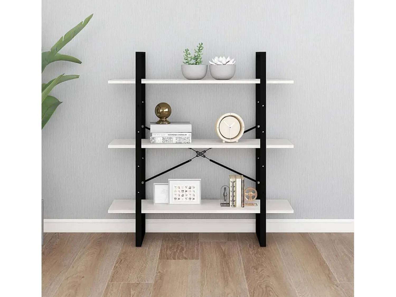 Sale vidaxl Estante com 3 prateleiras 100x30x105 cm pinho maciço Branco