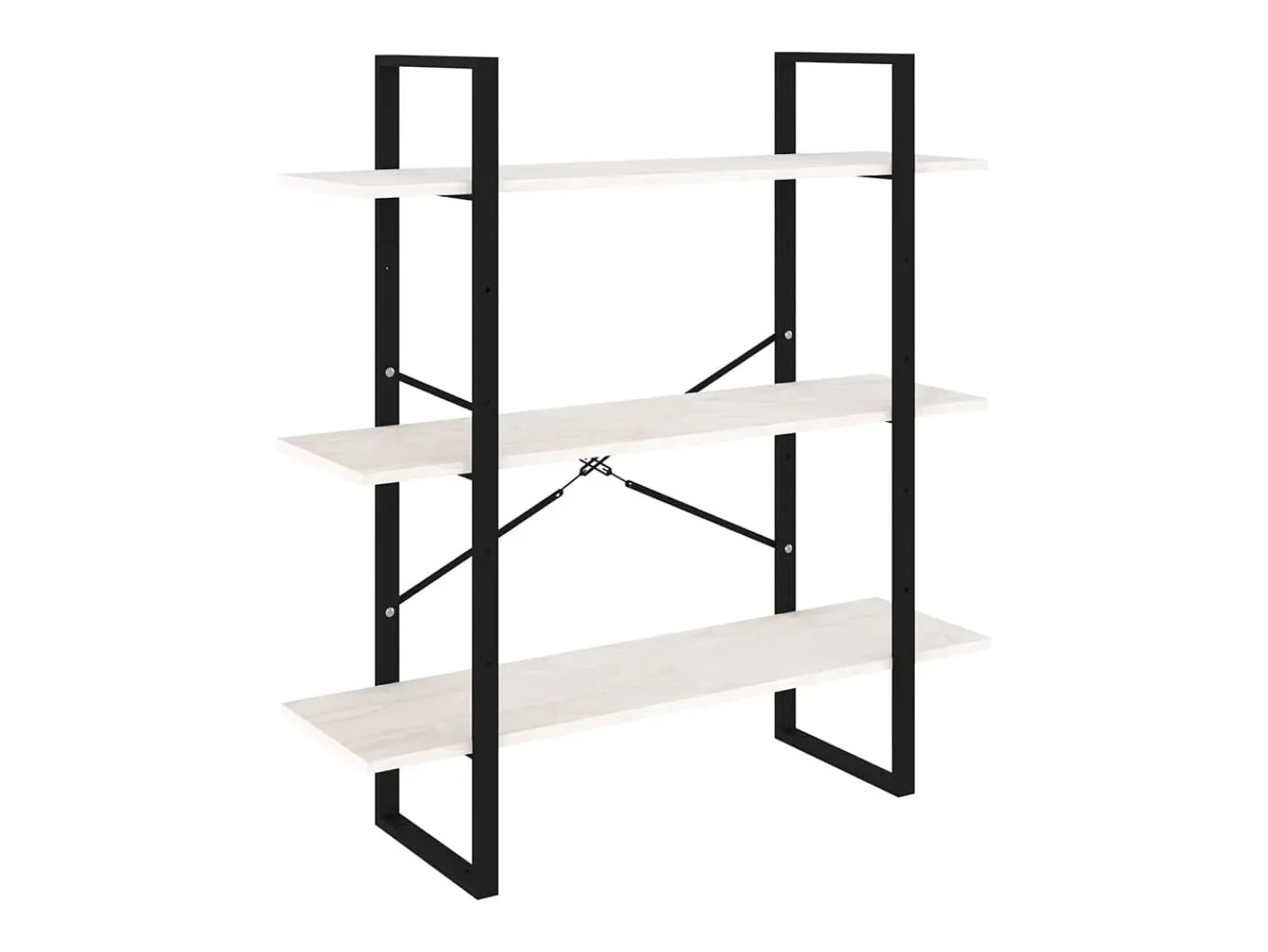 Sale vidaxl Estante com 3 prateleiras 100x30x105 cm pinho maciço Branco