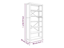 Sale vidaxl Estante com 6 prateleiras 80x30x170 cm madeira de acácia maciça Castanho