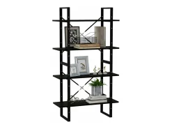 Vitrina*vidaxl Estante com 4 prateleiras 80x30x140 cm pinho maciço Preto