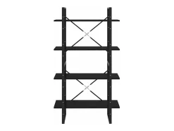 Vitrina*vidaxl Estante com 4 prateleiras 80x30x140 cm pinho maciço Preto