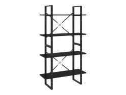 Vitrina*vidaxl Estante com 4 prateleiras 80x30x140 cm pinho maciço Preto
