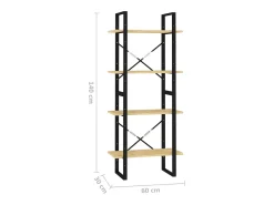 Vitrina|vidaxl Estante com 4 prateleiras 60x30x140 cm pinho maciço Castanho