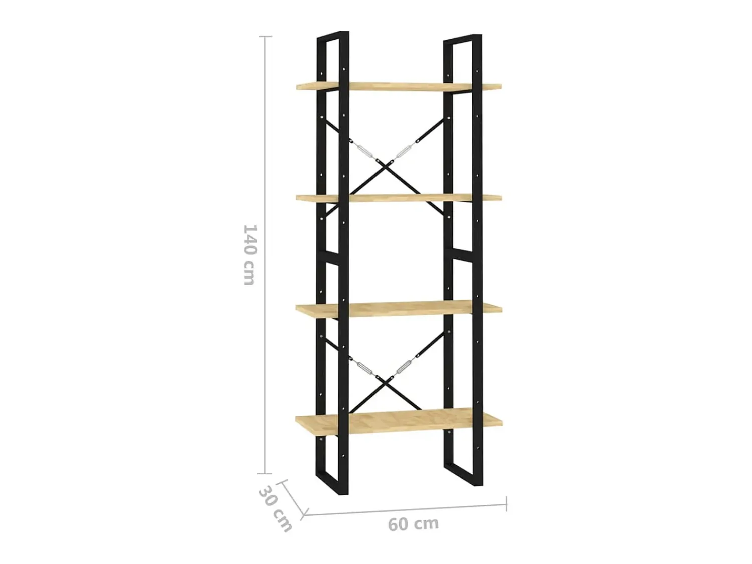 Vitrina|vidaxl Estante com 4 prateleiras 60x30x140 cm pinho maciço Castanho