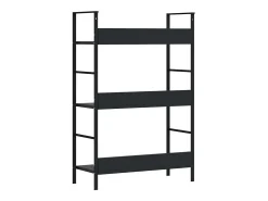 Vitrina*vidaxl Estante com 3 prateleiras derivados de madeira Preto