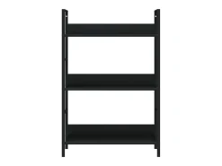 Vitrina*vidaxl Estante com 3 prateleiras derivados de madeira Preto